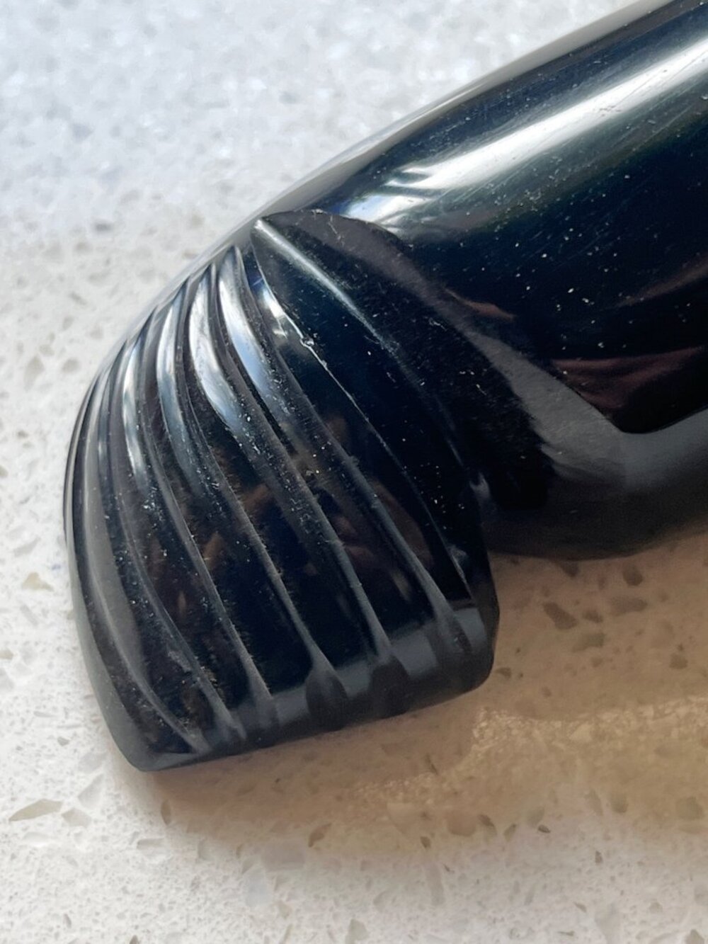 Hand Carved Sea Lion Sculpture Onyx Black Collectible 4.5" Long Approx. Gift Dad - Picture 6 of 15